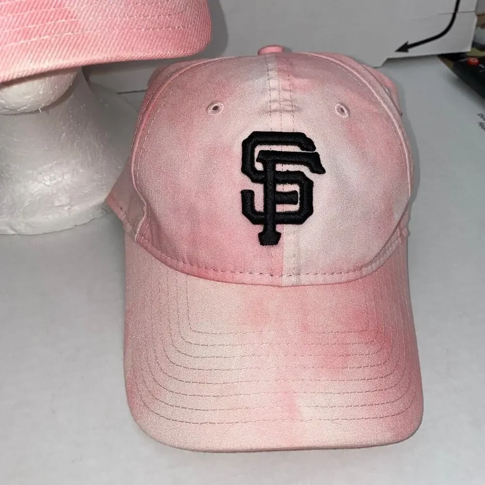 New Era SF Giants Mother's Day 39THIRTY Flex Hat Glitter Pink Black Tie Dye Brim